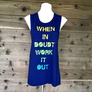 CHIN UP When in Doubt” Printed Racerback Tank L